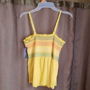 Girls Stretch Bandeau Yellow Tank Top
